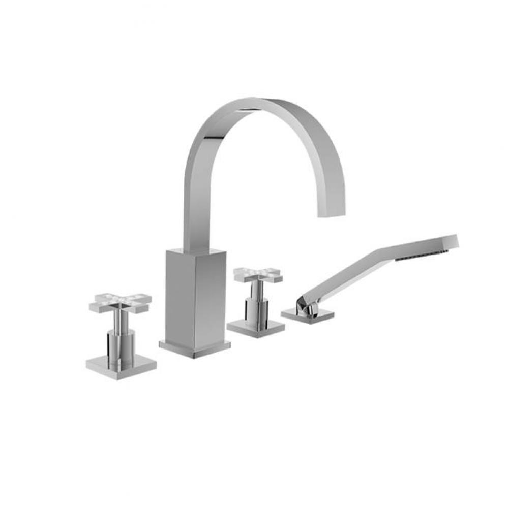 4-Piece Deck Mount Tub Filler With Hand Shower