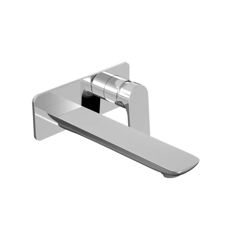 Single lever wall-mounted lavatory faucet, drain not included