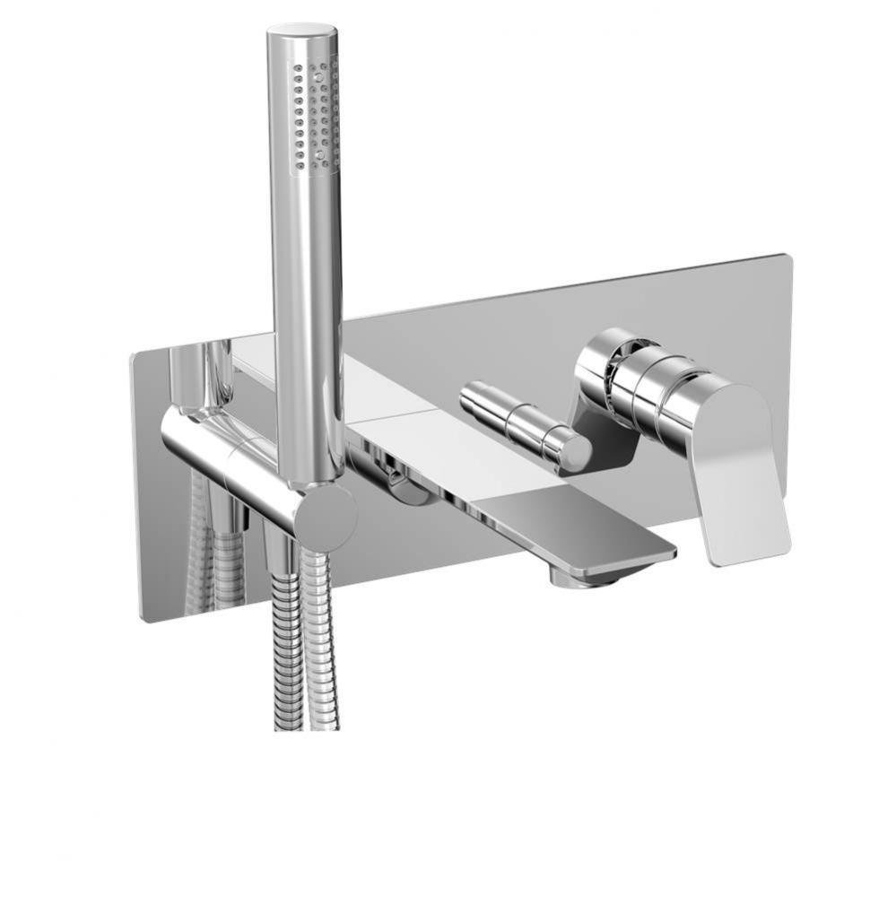 Trim only for thermostatic wall-mounted tub faucet with hand shower