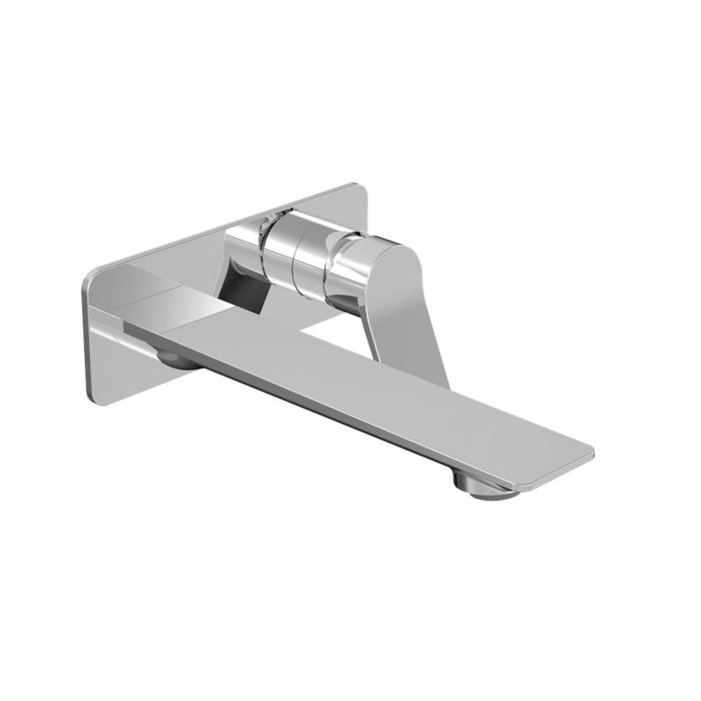 Single lever wall-mounted lavatory faucet, drain not included