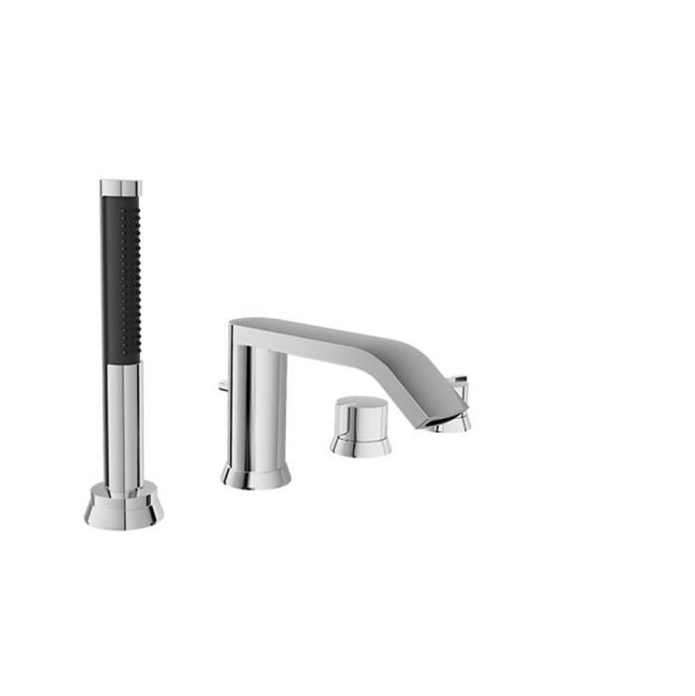 4-Piece Deck Mount Tub Filler With Hand Shower