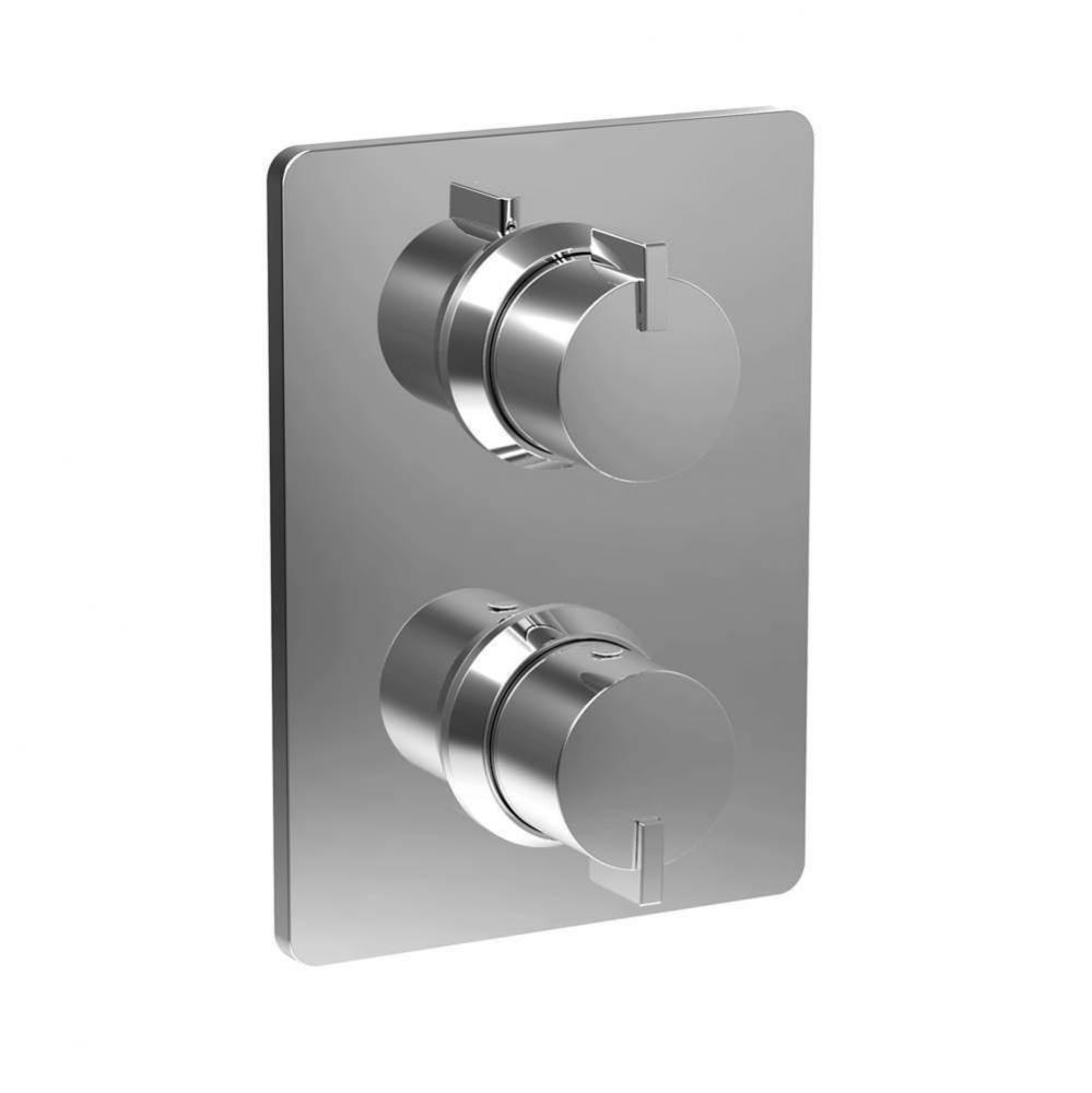 Complete thermostatic pressure balanced shower control valve with 2-way diverter