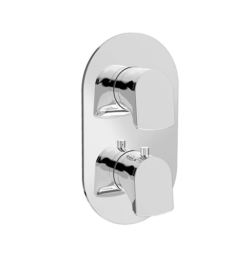 Trim only for thermostatic pressure balanced shower control valve with 2-way diverter