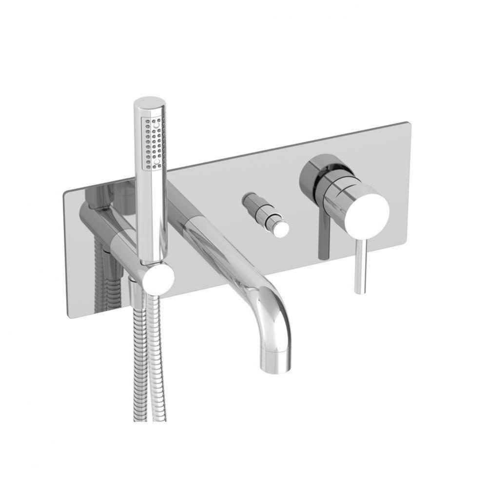 Pressure balanced wall-mounted tub faucet with hand shower