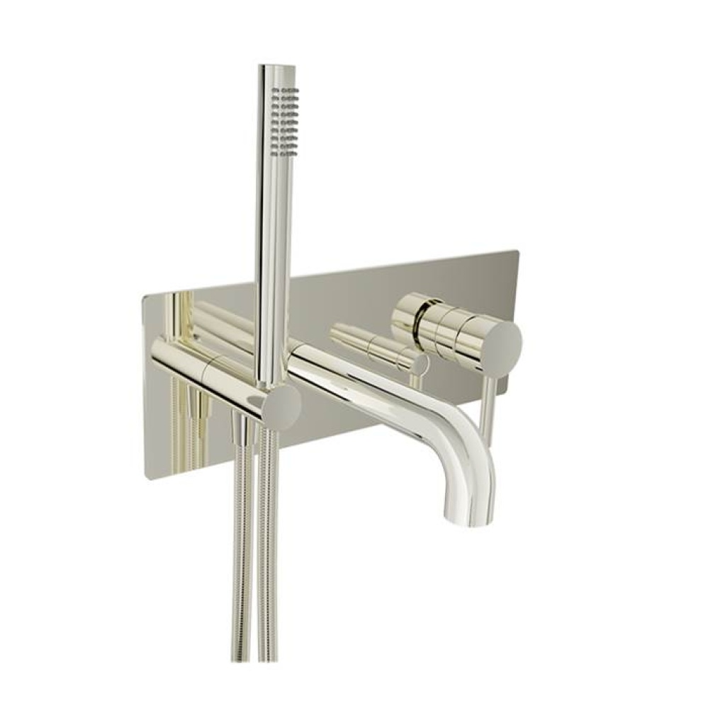 Pressure balanced wall-mounted tub faucet with hand shower