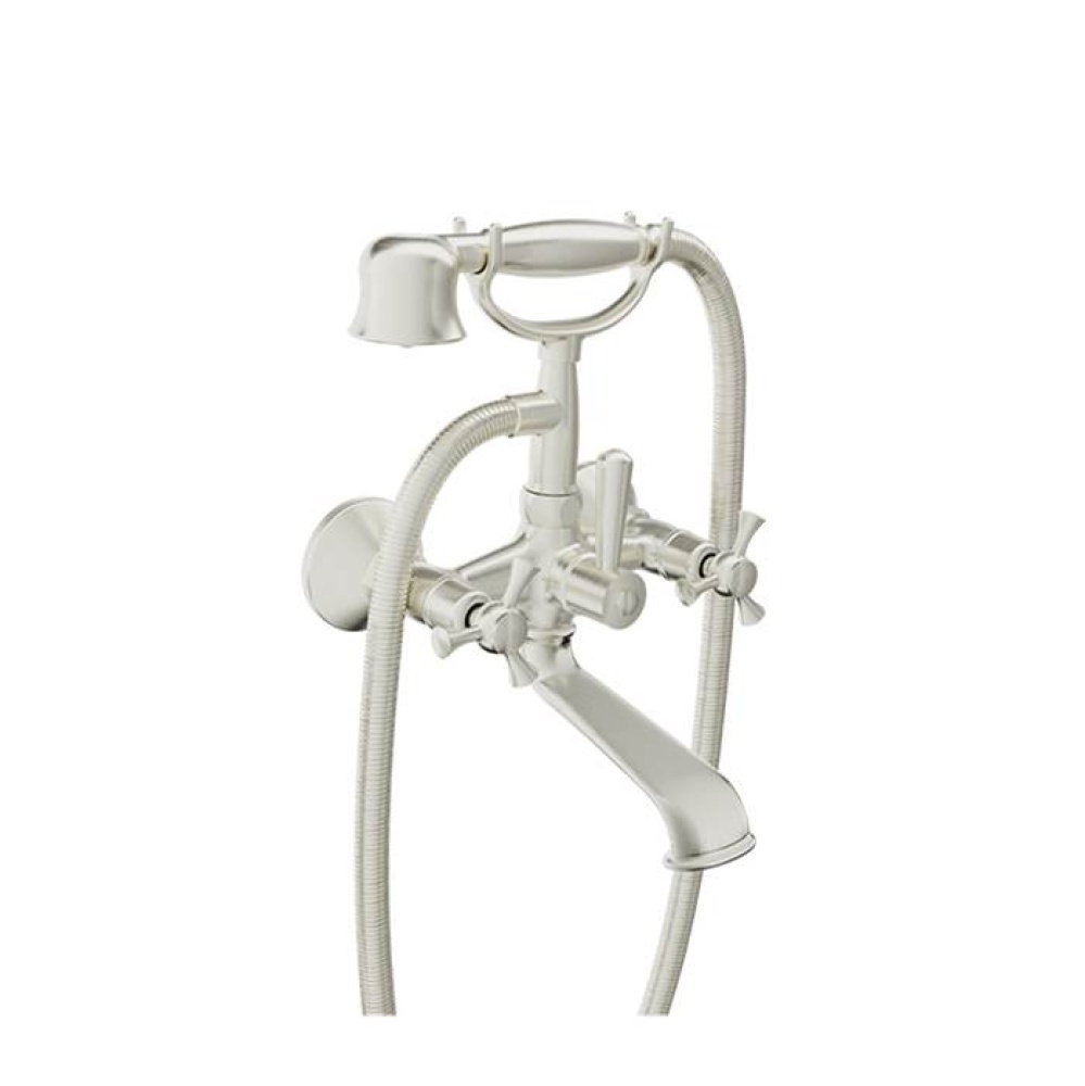Exposed tub-shower mixer with hand shower