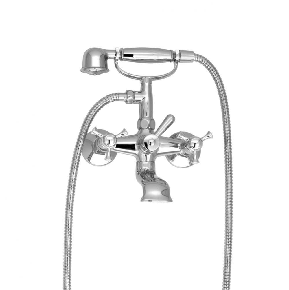 Exposed tub-shower mixer with hand shower