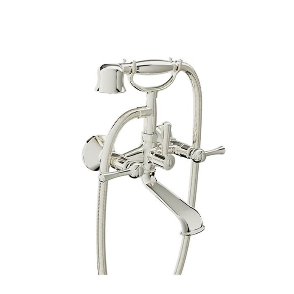 Exposed tub-shower mixer with hand shower
