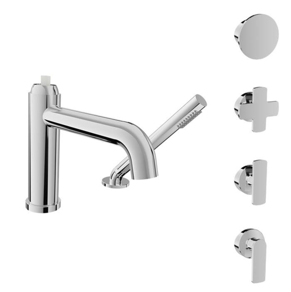 2-piece tub filler with hand shower (without handle)