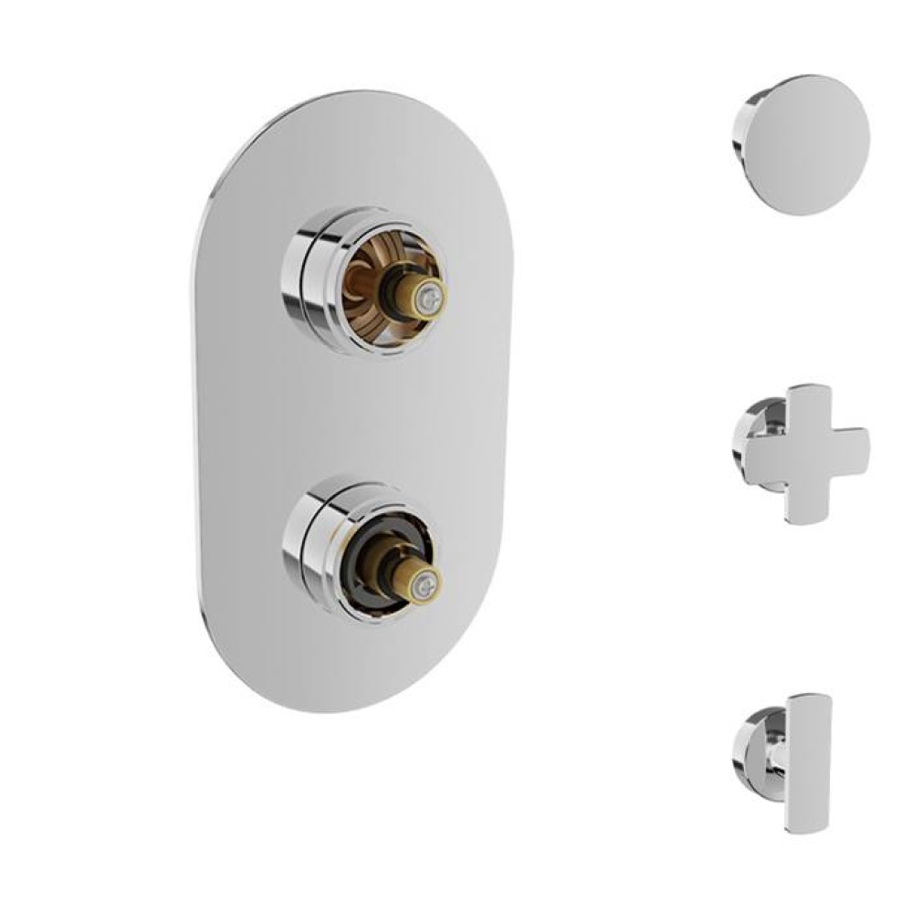 Trim only for thermostatic pressure balanced shower control valve with 3-way diverter (without han