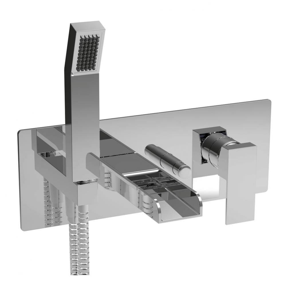 Wall-Mounted Tub Faucet With Hand Shower