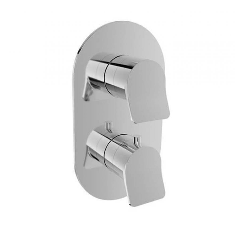 Trim Only For Thermostatic Pressure Balanced Shower Control Valve With 2-Way Diverter