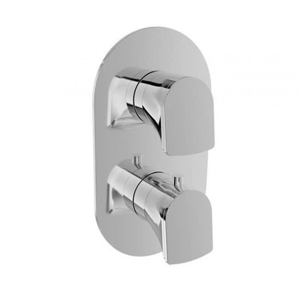 Complete Thermostatic Pressure Balanced Shower Control Valve With 2-Way Diverter (Shared Ports)