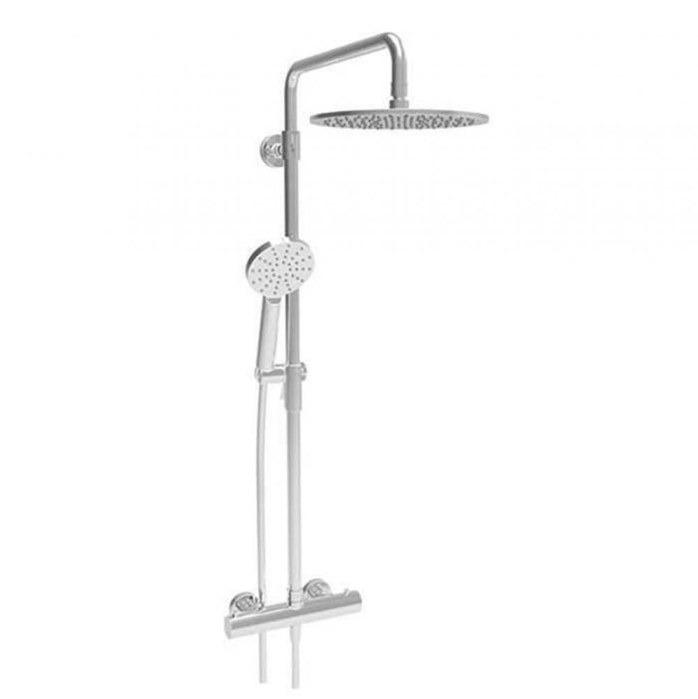 Complete Thermostatic Shower Kit On Pillar (Non-Shared Ports)