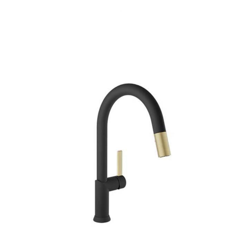 Single Hole Kitchen Faucet With 2-Function Pull-Down Spray