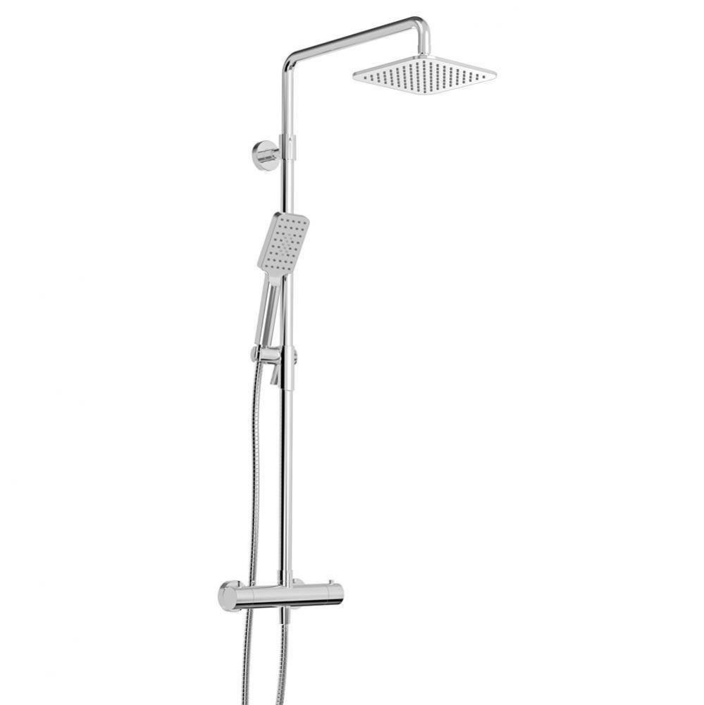 Complete Thermostatic Shower Kit On Pillar (Non-Shared Ports)