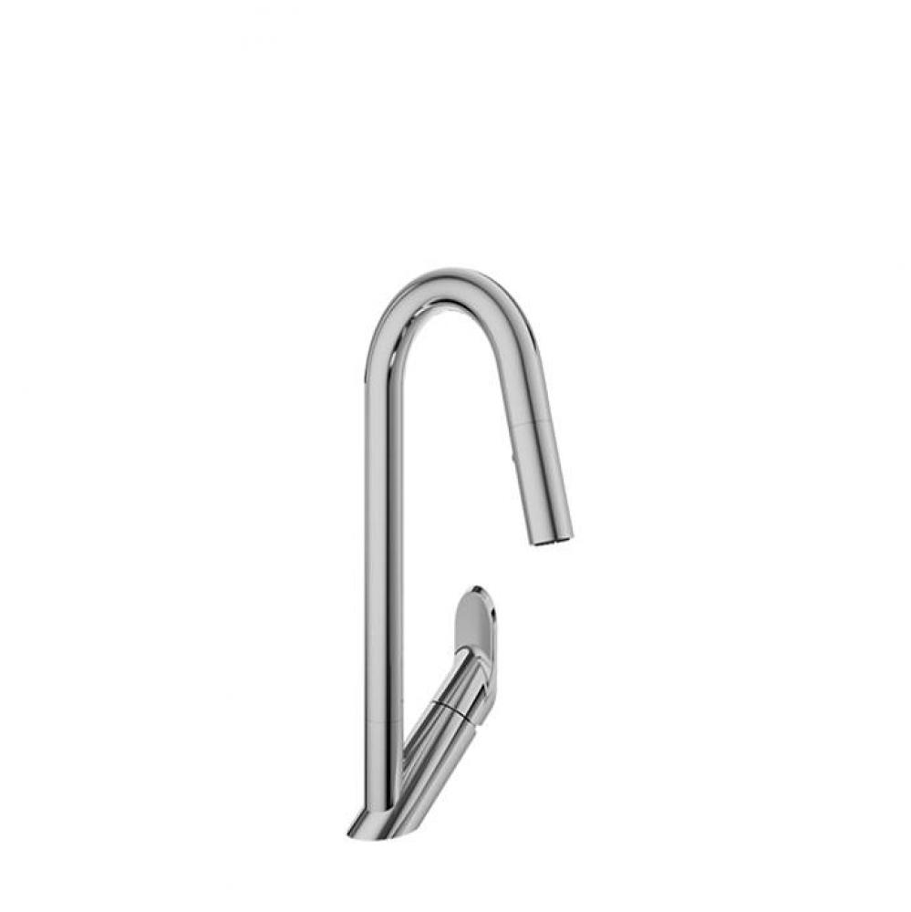 Single Hole Kitchen Faucet With 2-Function Pull-Down Spray