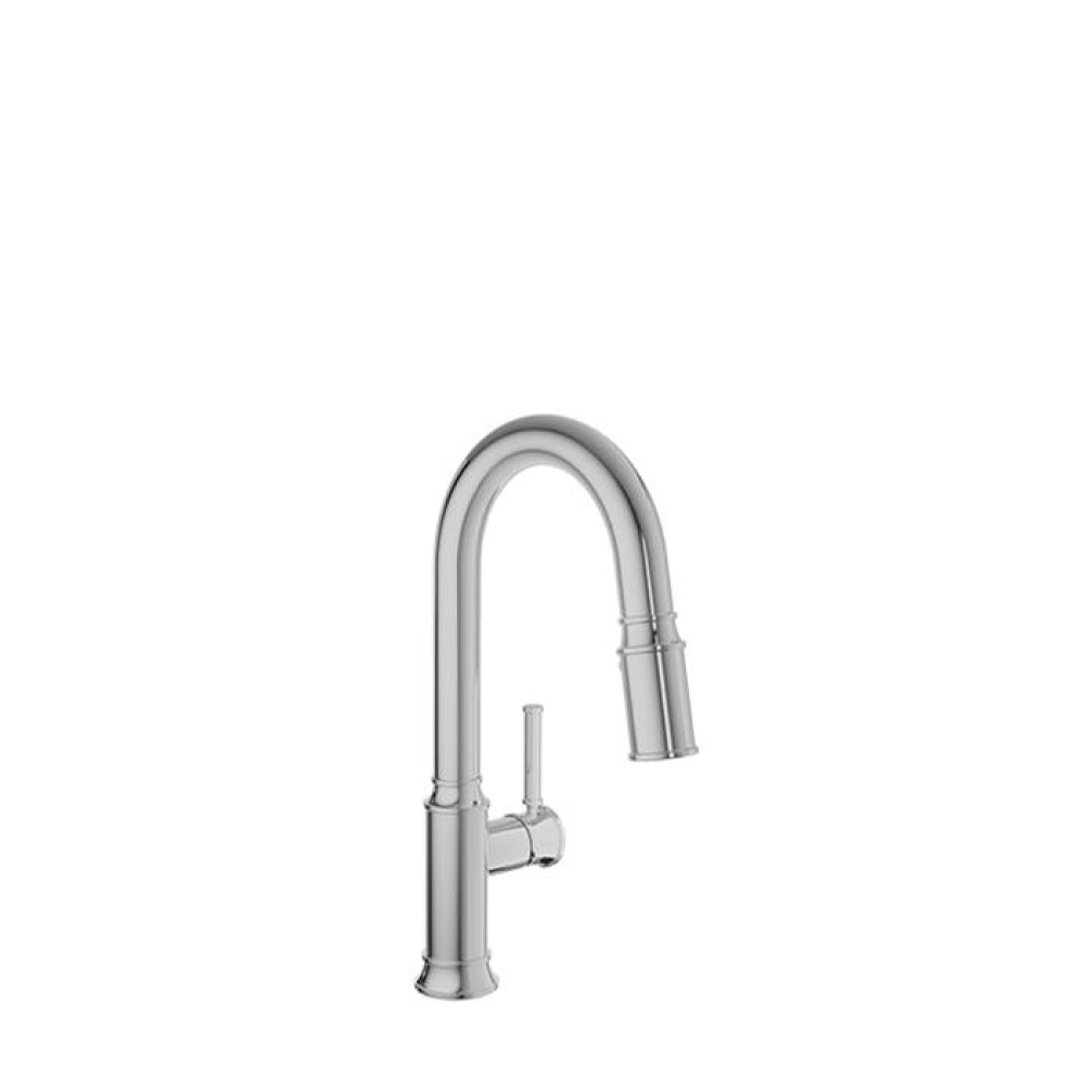 Single-hole bar / prep kitchen faucet with 2-function pull-down spray