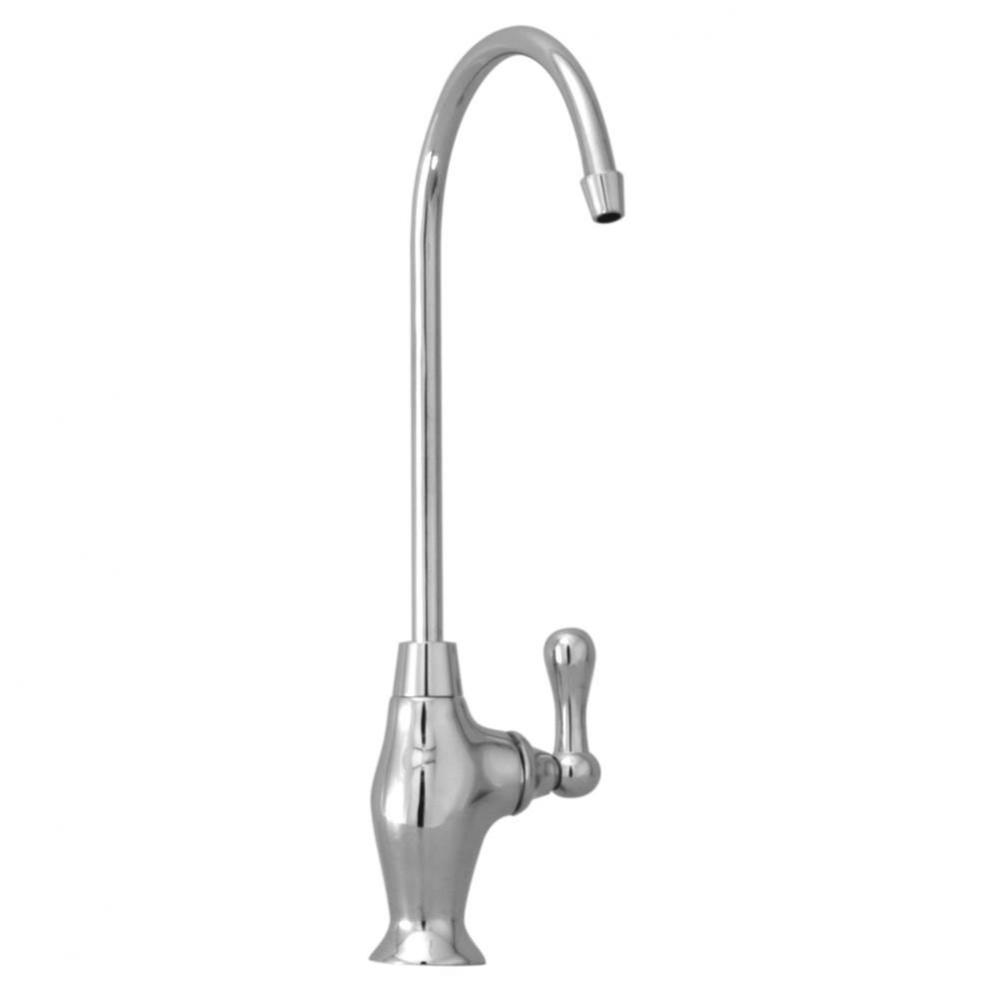 Antique style, single hole faucet for water filtration system