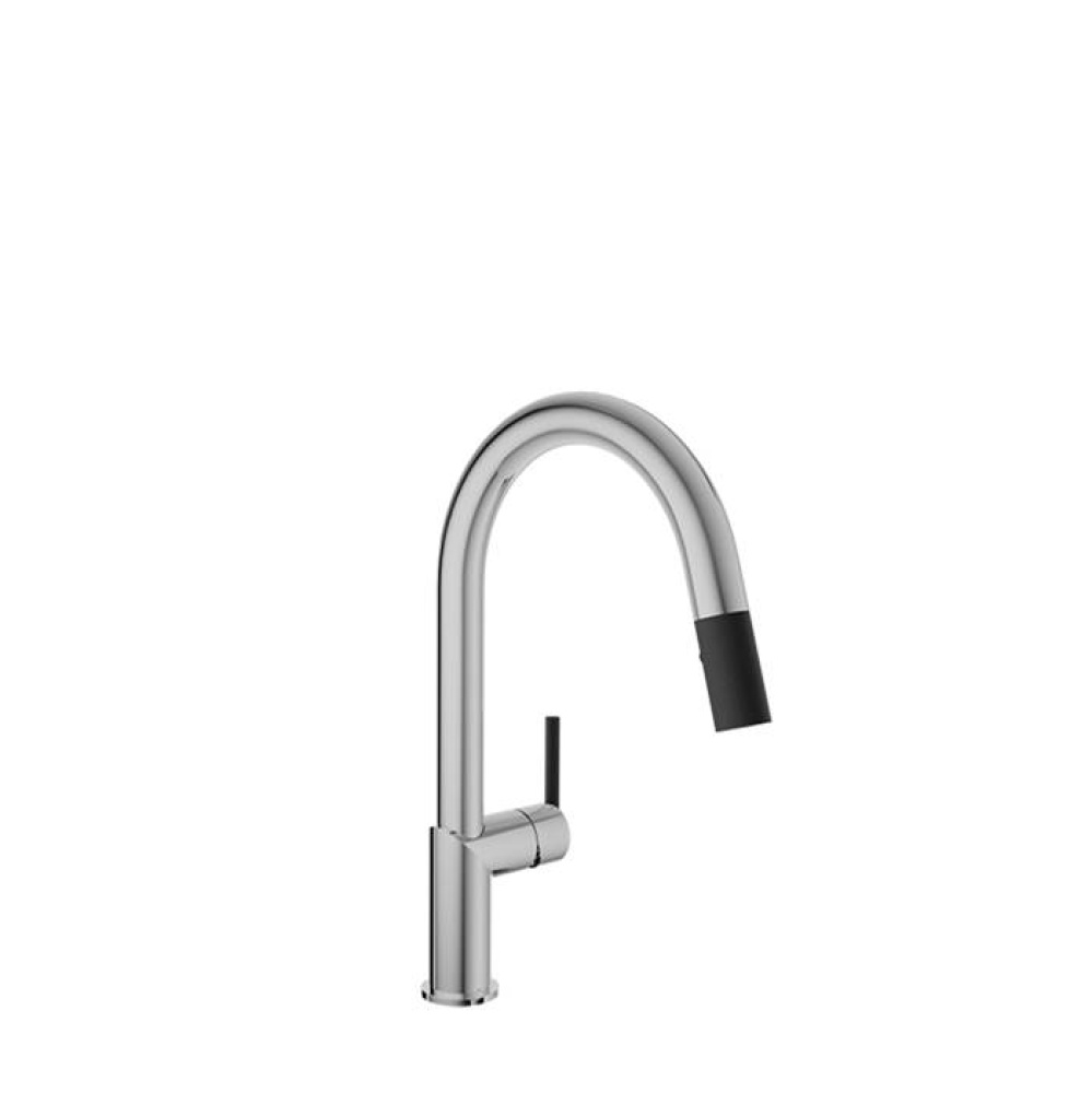 Single hole kitchen faucet with 2-function pull-down spray