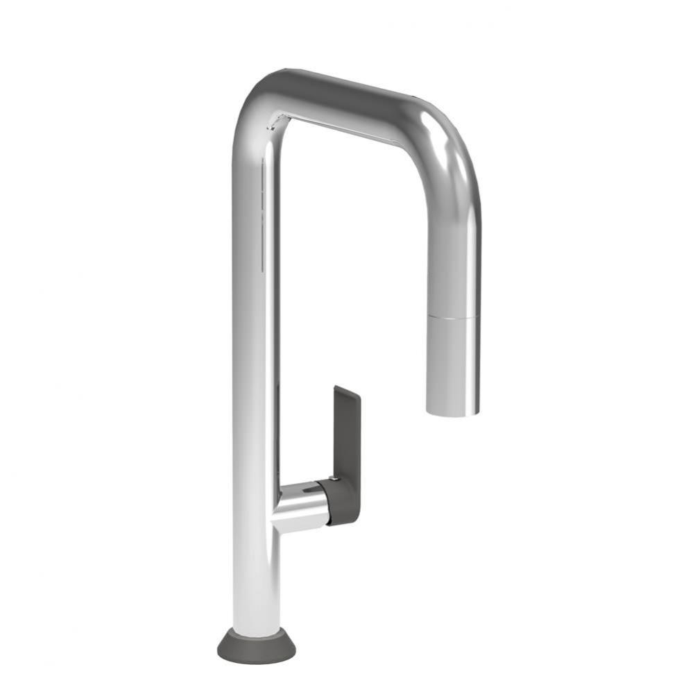 Single hole kitchen faucet with 2-function pull-down spray