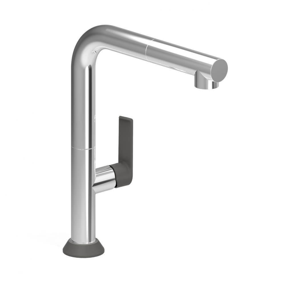 Single hole kitchen faucet with 2-function pull-out spray