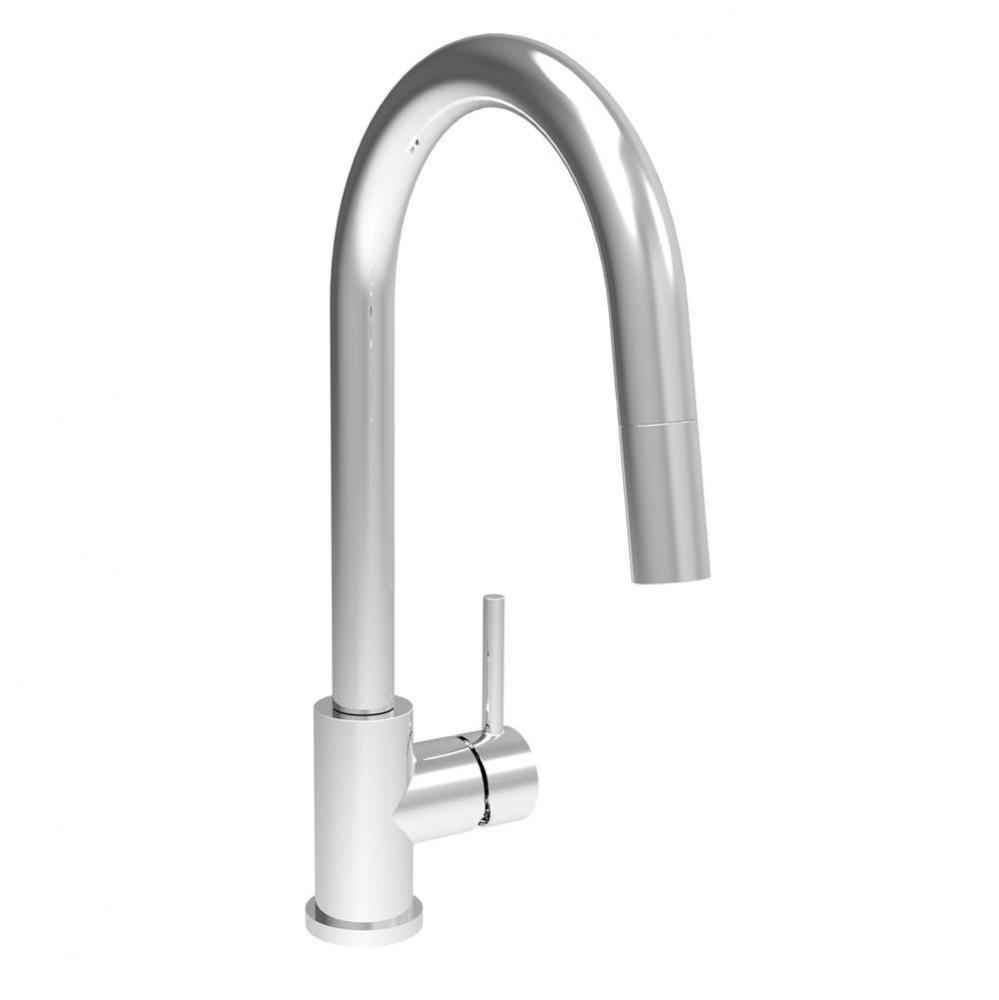 Modern Single Hole Kitchen Faucet With Single Lever And 2-Function Pull-Down Spray