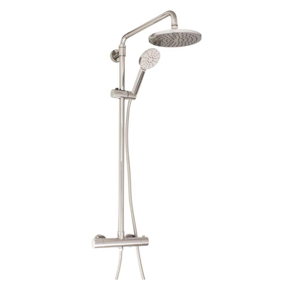 Complete thermostatic shower kit on pillar