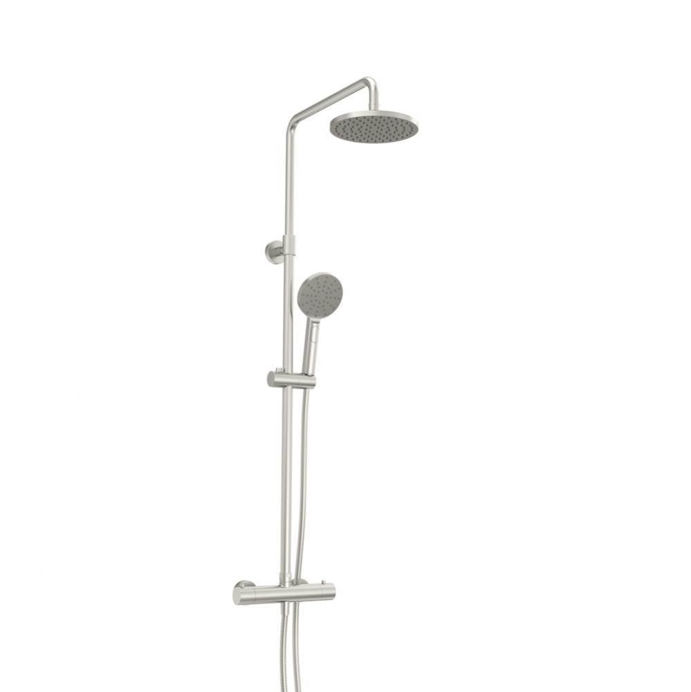 Complete thermostatic shower kit on pillar