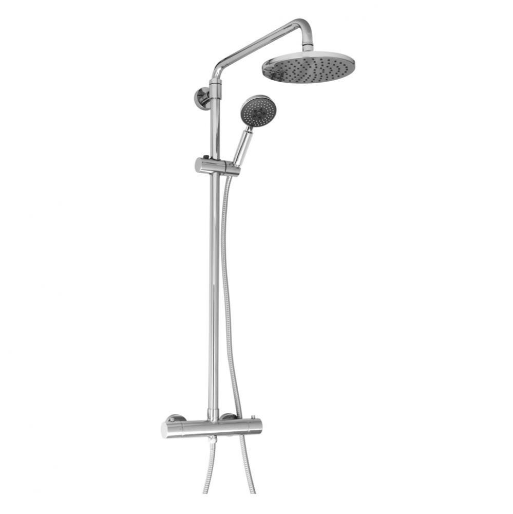 Complete thermostatic shower kit on pillar