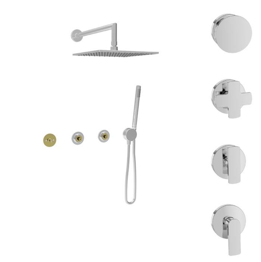 Complete thermostatic shower kit (non-shared ports)(without handle)
