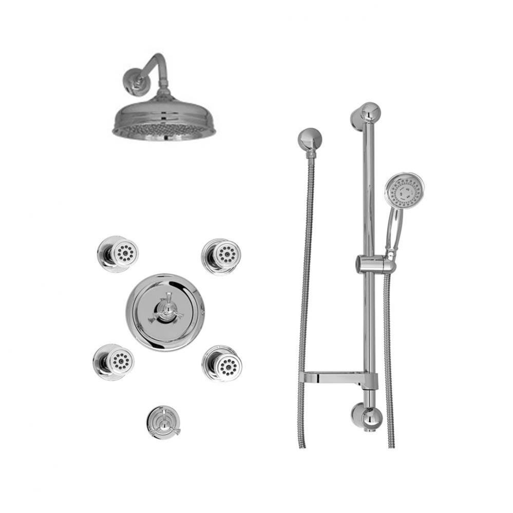 Complete thermostatic shower kit