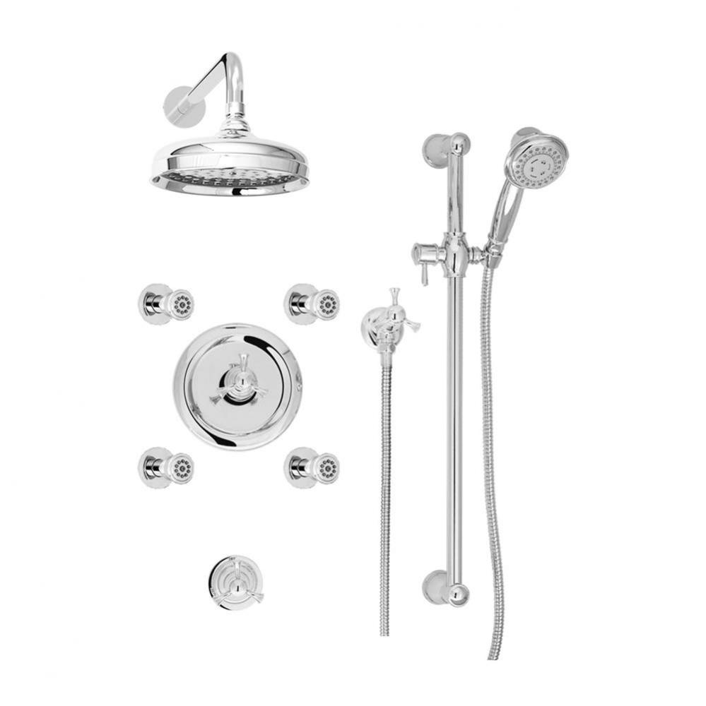 Complete thermostatic shower kit