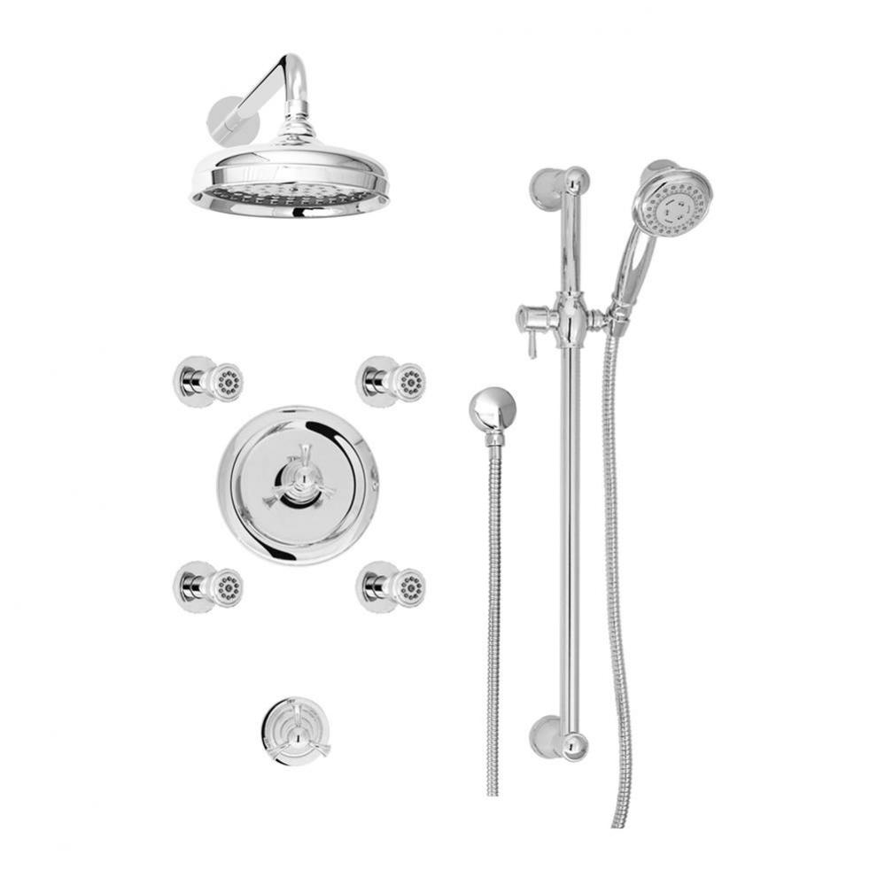 Complete thermostatic shower kit