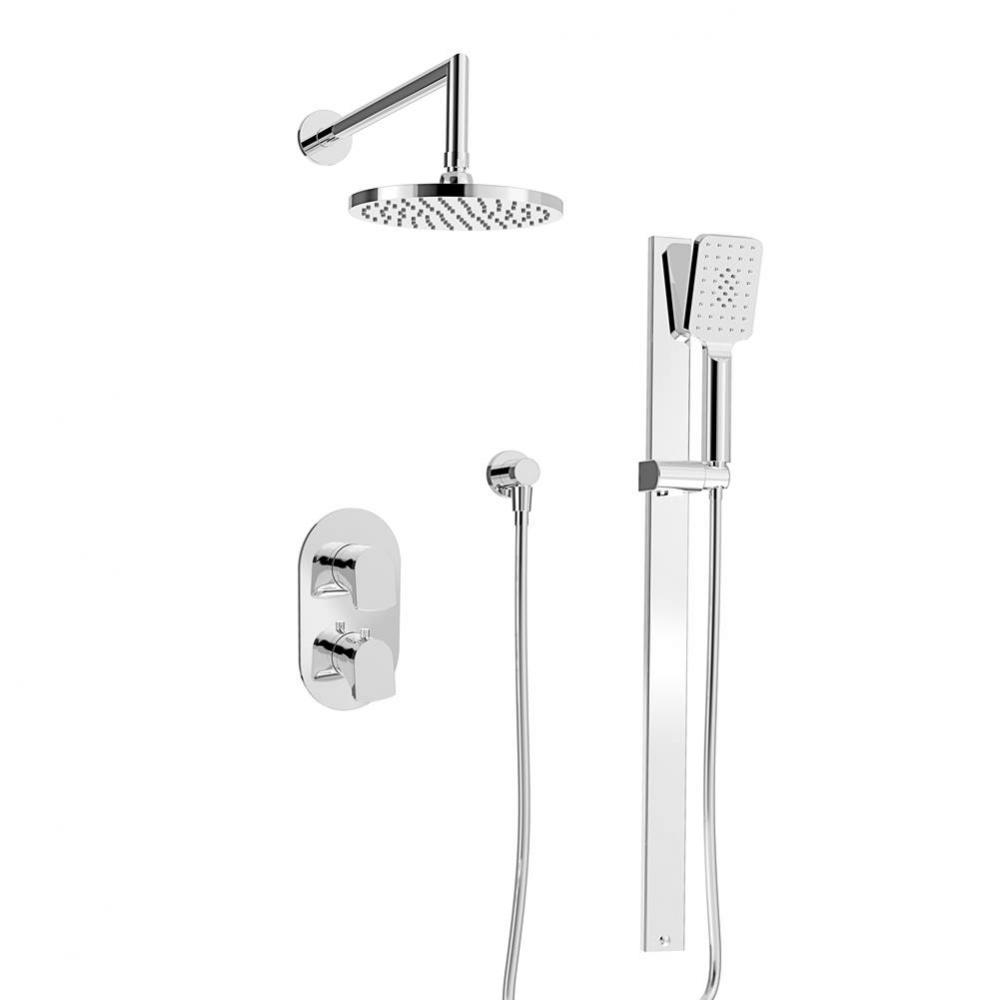 Complete thermostatic pressure balanced shower kit