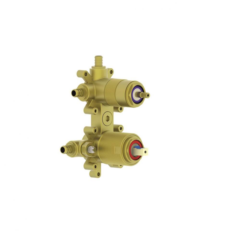 Pressure Balanced Rough Valve With 3-Way Diverter (Non-Shared Ports)