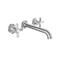 BARiL B20-8042-00L-CC-100 - 2 handles wall-mounted lavatory faucet, drain not included