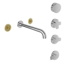 BARiL T80-8042-00L-CC-050 - Trim only for for 2 handles wall-mounted lavatory faucet (without handle), drain not included
