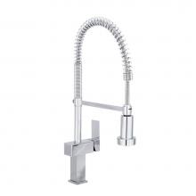 BARiL CUI-9480-45L-CC - Square industrial style, high single hole kitchen faucet with 2-function spray