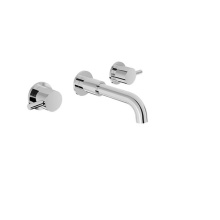 BARiL T66-8046-00L-CC-100 - Trim only for for 2 handles wall-mounted lavatory faucet, drain not included