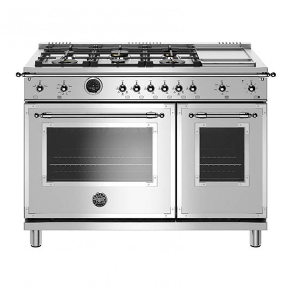 Heritage Series Range, Electric Self Clean Oven, 6 Brass Burners Plus Griddle, 48''