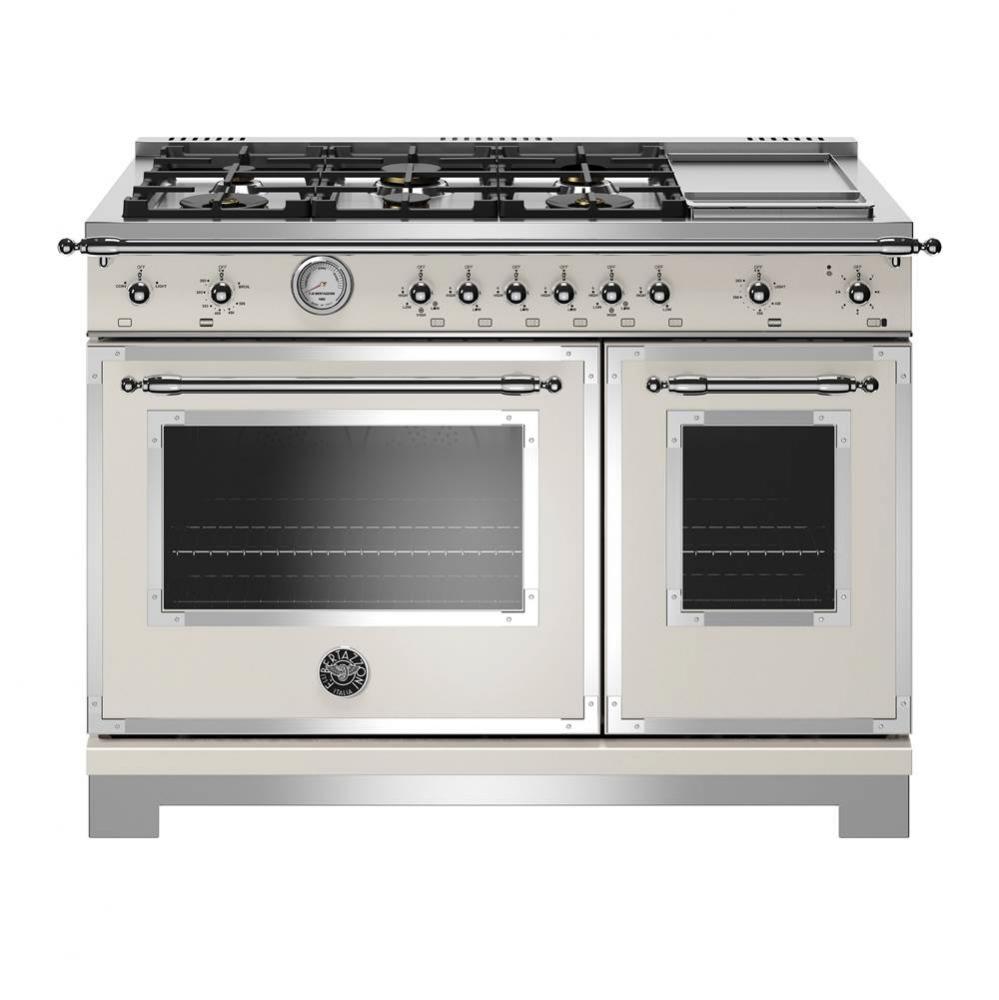 Heritage Series Range, Gas Oven, 6 Brass Burners Plus Griddle, 48''