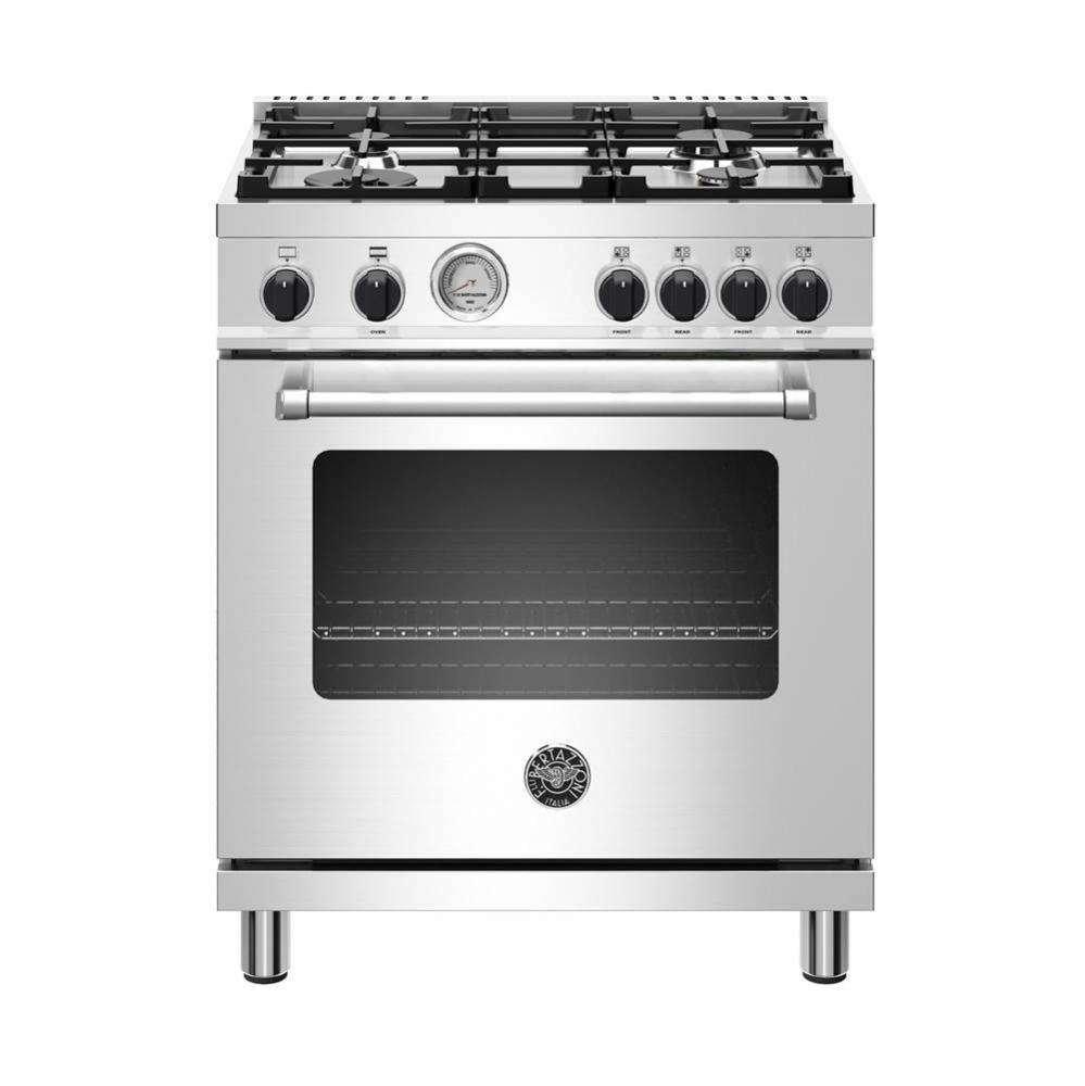 Master Series Range, Gas Oven, 4 Aluminum Burners, 30'', Black Knobs