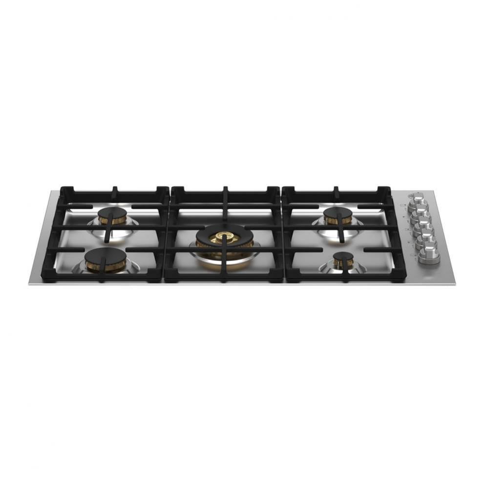 Master Series Drop-In Gas Cooktop, 5 Brass Burners, 36''