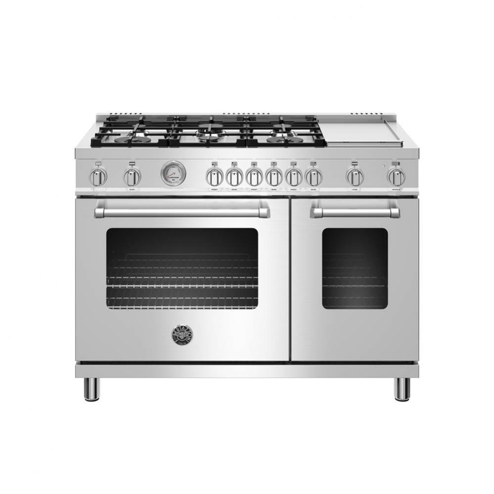 Master Series Range, Gas Oven, 6 Aluminum Burners Plus Griddle, 48''