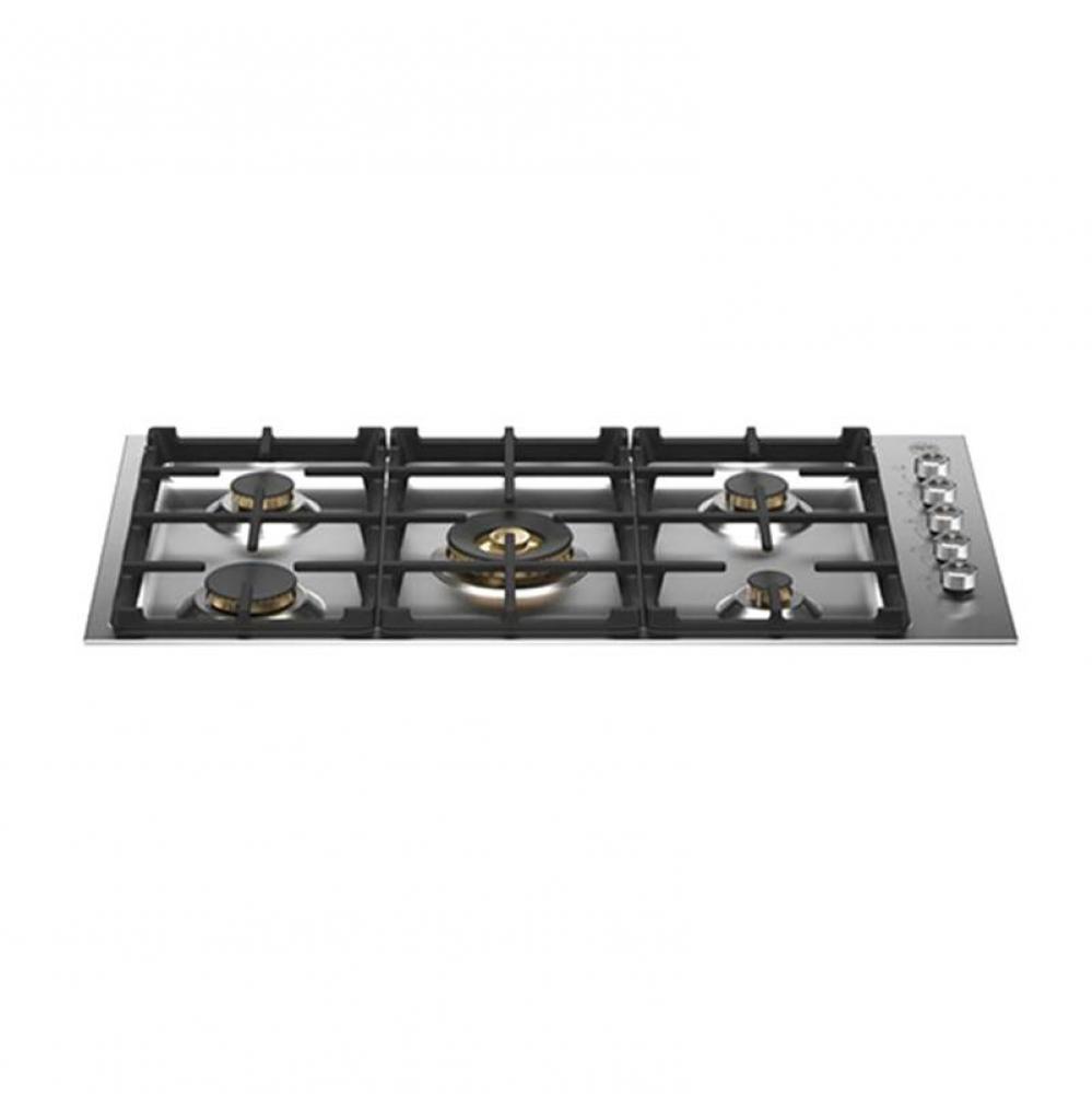 Professional Series Drop-In Gas Cooktop, 5 Brass Burners, 36''