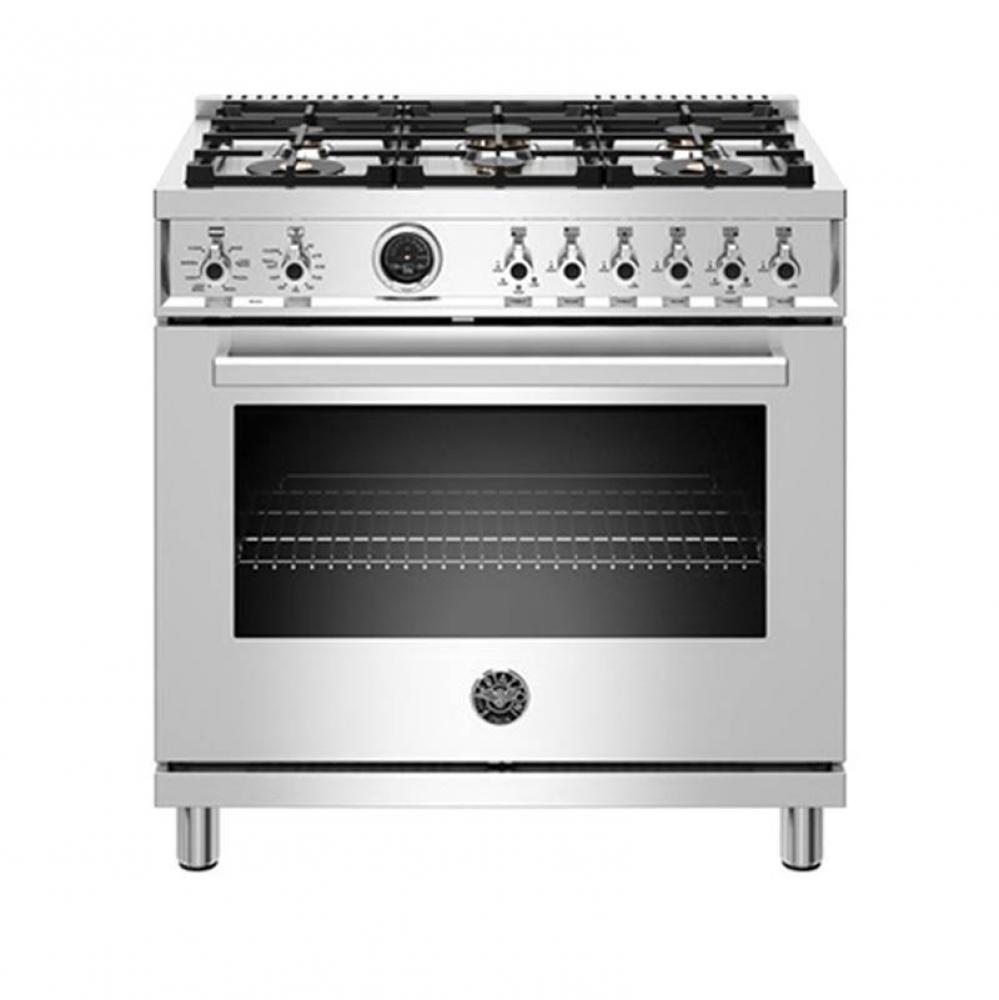 Professional Series Range, Electric Self Clean Oven, 6 Brass Burners, 36''