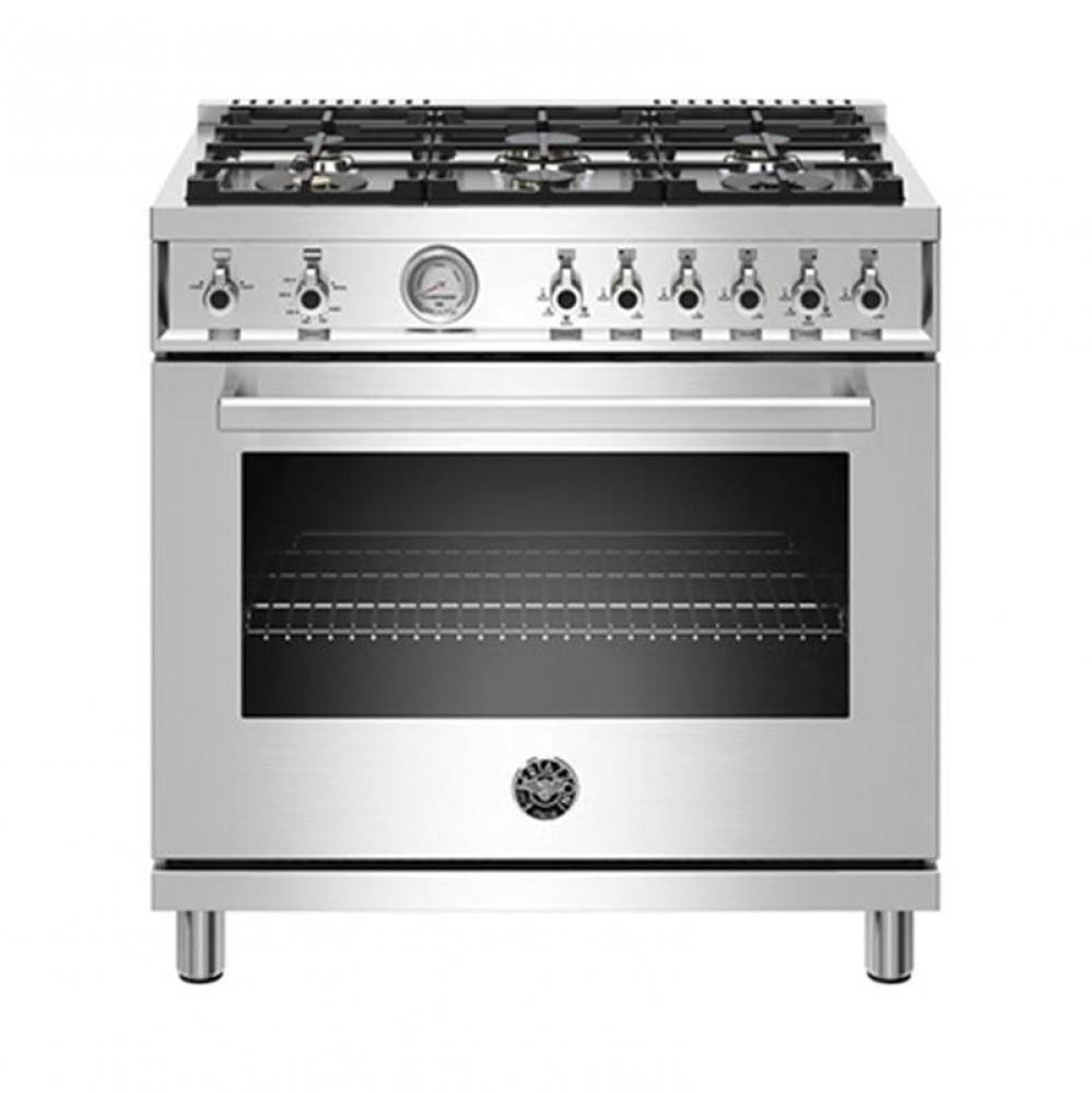 Professional Series Range, Gas Oven, 6 Brass Burners, 36'', Converted to LP Gas
