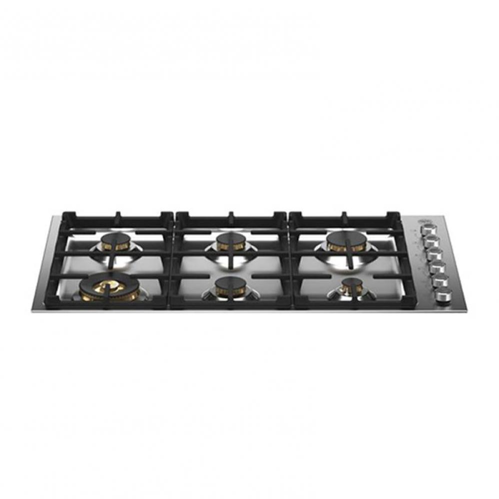 Professional Series Drop-In Gas Cooktop, 6 Brass Burners, 36''