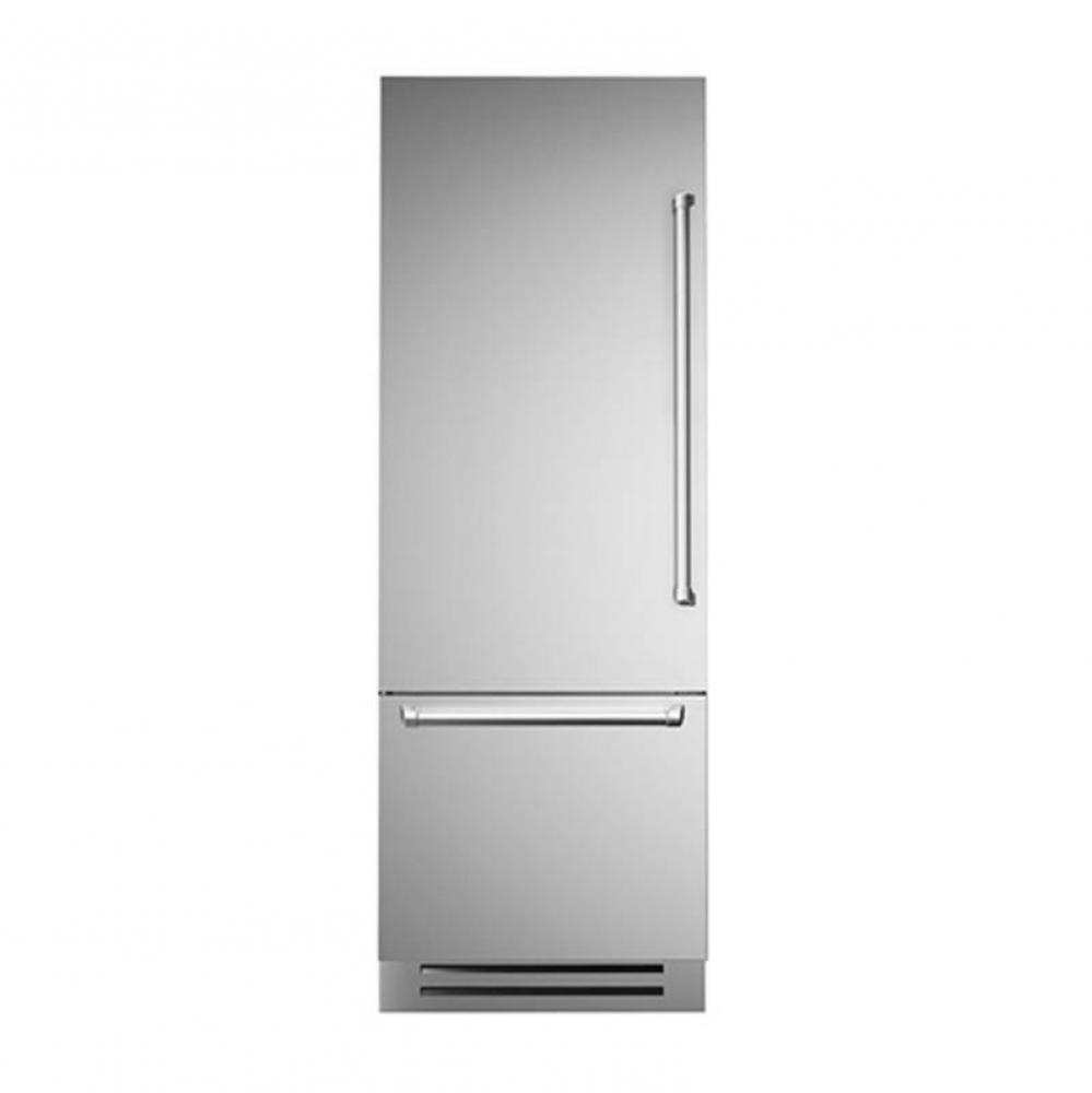 Built-In Bottom Mount Refrigerator, 30'', Left Swing, Stainless Steel Panel